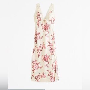 Lace-Trim Slip Midi Dress